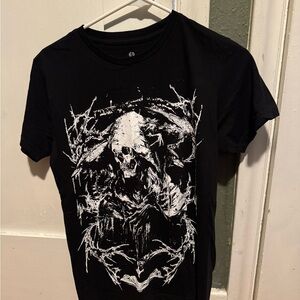 Black Skull Evil Looking Graphic T-Shirt